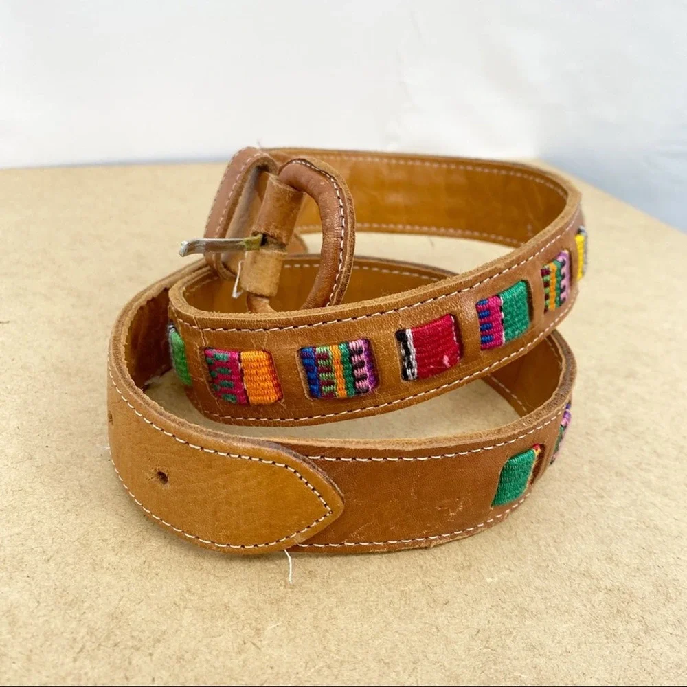 Genuine Leather South Western Embroidery Belt